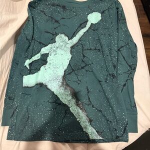 Jordan Teal Green Graphic Long Sleeve Shirt